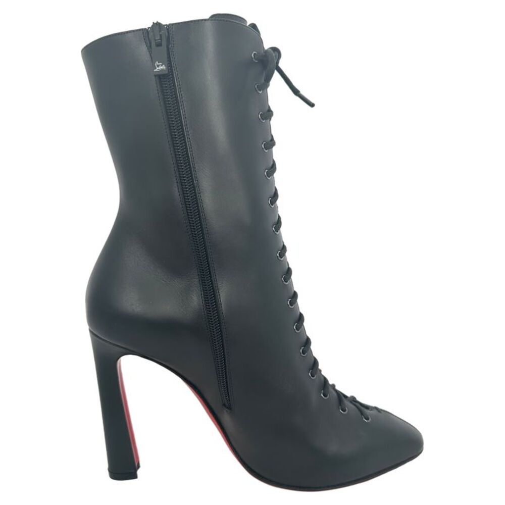 Christian Louboutin Anjel 100 Ankle Boots in Black Leather